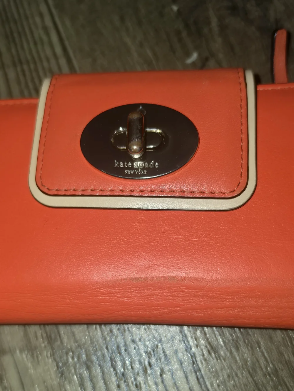 Kate Spade Orange Leather Wristlet Wallet